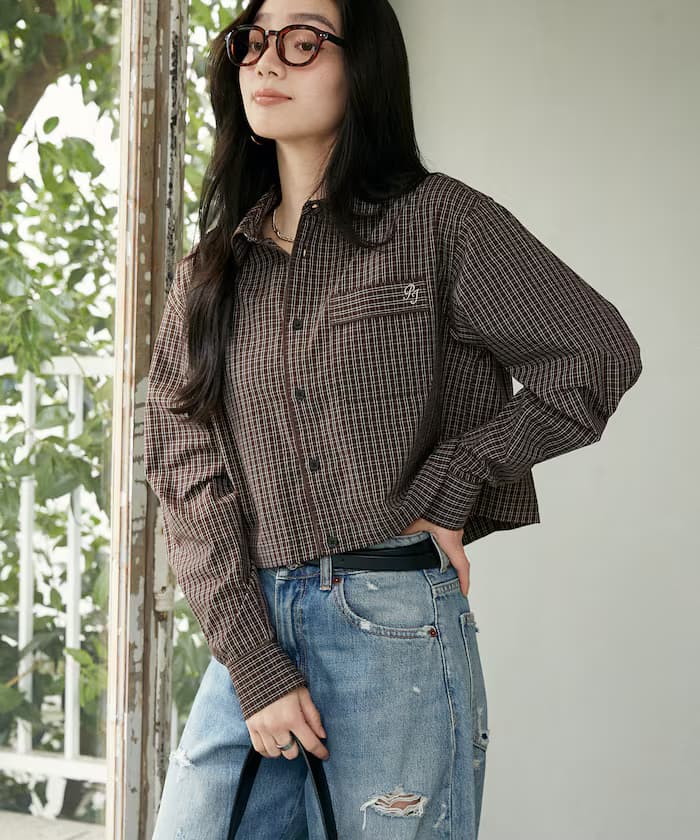 PEACH JOHN × PUBLUX 聯名限定 小標誌刺繡 配色滾邊 襯衫【4月10日10時發售】