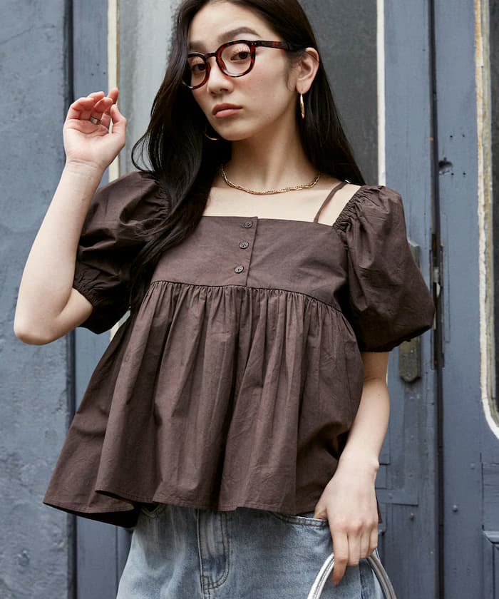 PEACH JOHN × PUBLUX 聯名限定 2WAY 澎袖罩衫