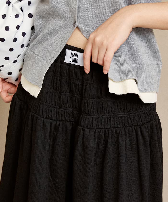 皺褶中長丈裙子 限定展開