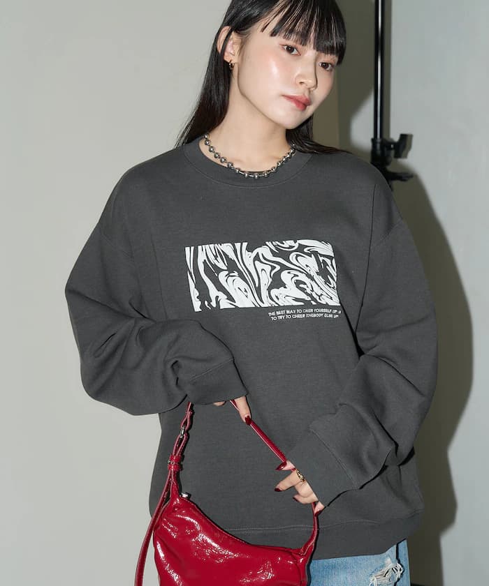 WAVE ART 發泡印花圓領衛衣 限定展開