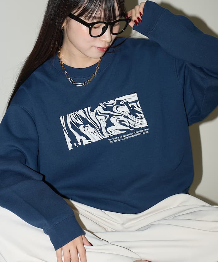 WAVE ART 發泡印花圓領衛衣 限定展開