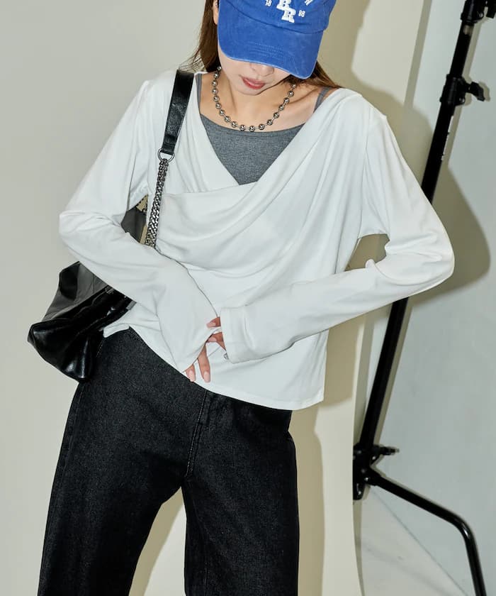 露肩 リブ上衣 限定展開