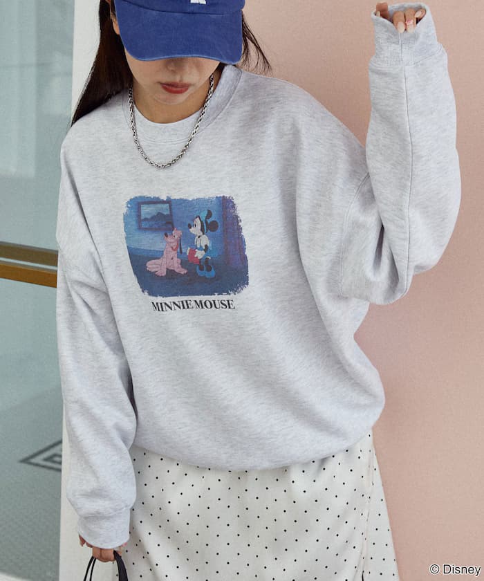 Minnie Mouse 迷你ーマウス 印花圓領衛衣 限定展開