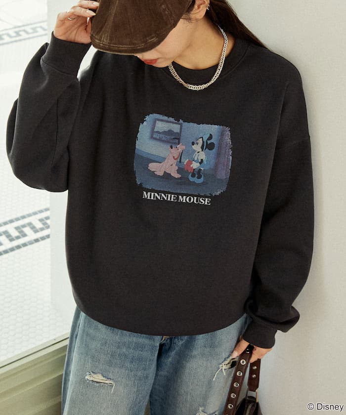 Minnie Mouse 迷你ーマウス 印花圓領衛衣 限定展開