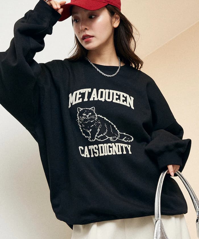 METAQUEEN 絨毛貓咪裡起毛衛衣 限定展開