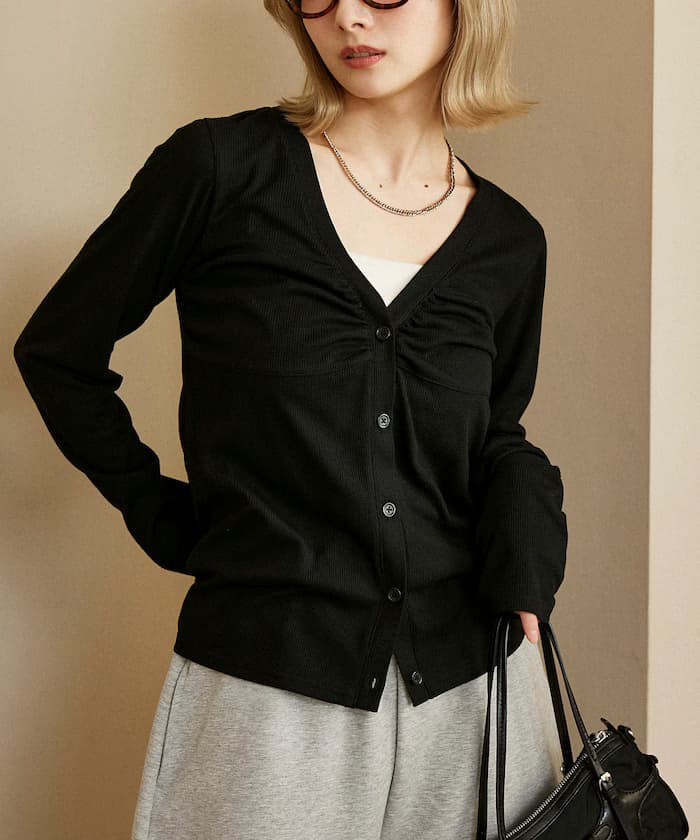 層次風 Vネック 針織開衫 限定展開