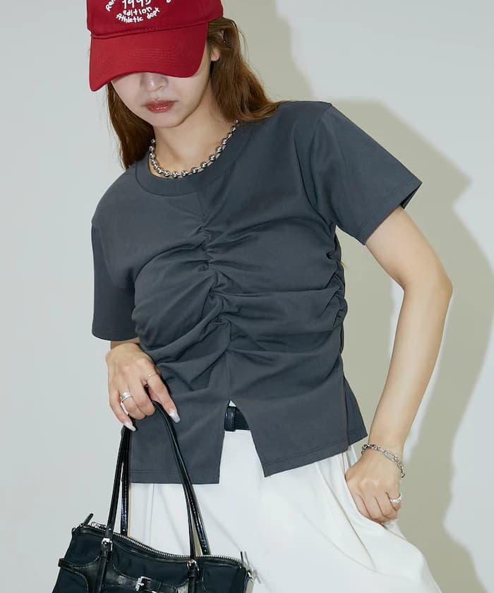 腰部打褶T恤 限定展開