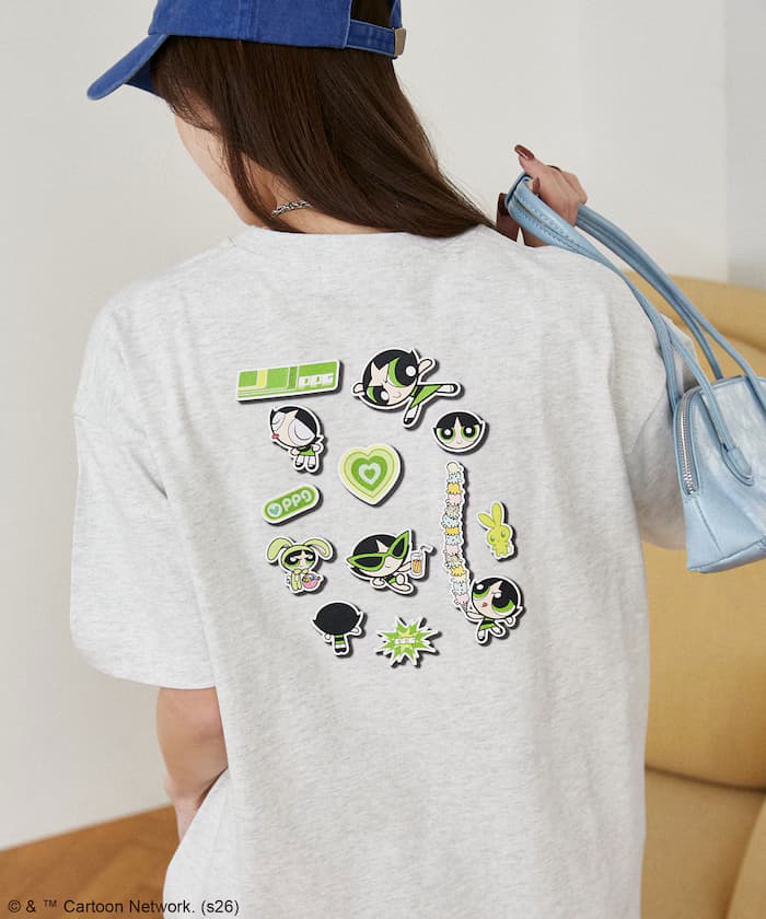 【THE POWERPUFF GIRLS】Powerpuff Girls 貼紙風 T恤 限定展開