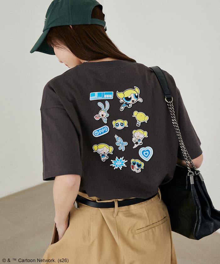 【THE POWERPUFF GIRLS】Powerpuff Girls 貼紙風 T恤 限定展開