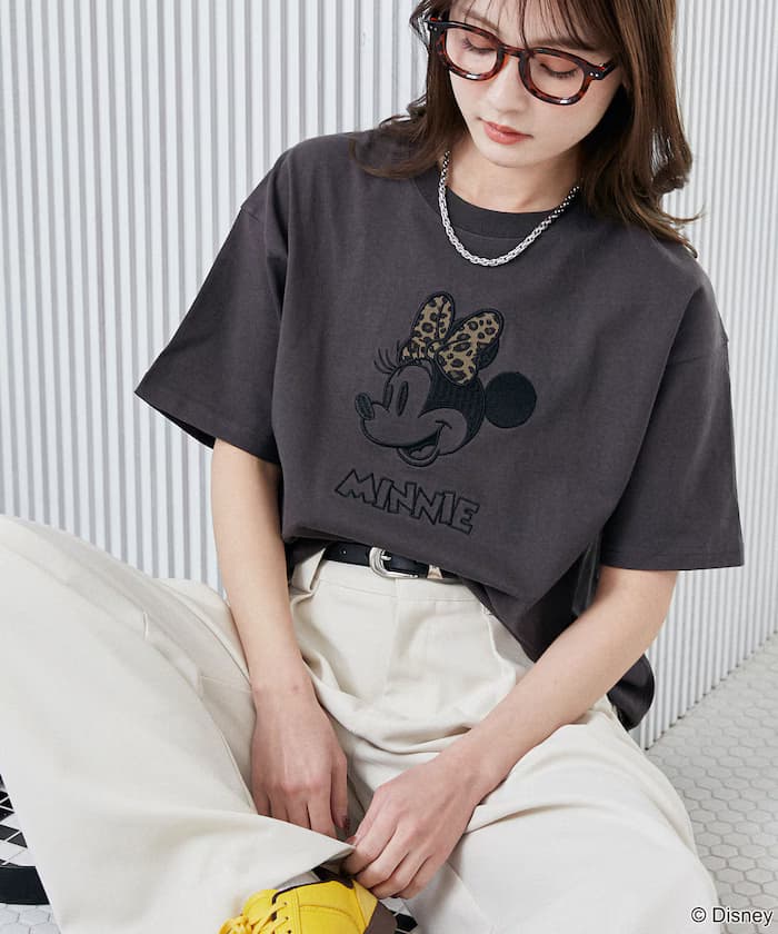 迷你ーマウス豹紋拼接T恤限定展開