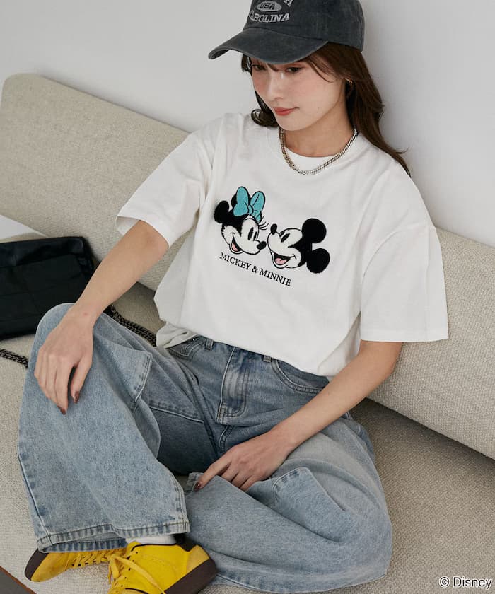 Mickey Mouse & Minnie Mouse 相良刺繡T恤 限定展開