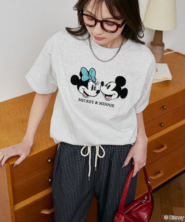 Mickey Mouse & Minnie Mouse 相良刺繡T恤 限定展開