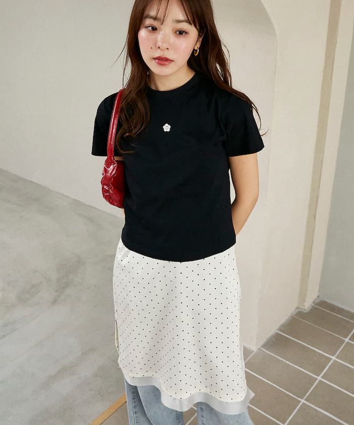 MARY QUANT × PUBLUX 限定款 一點刺繡Logo T恤