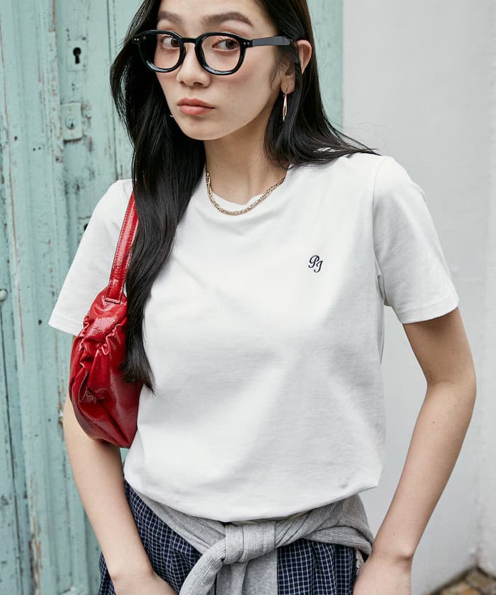 PEACH JOHN × PUBLUX 聯名限定 小標誌 Logo 刺繡 短袖T恤【限定款】