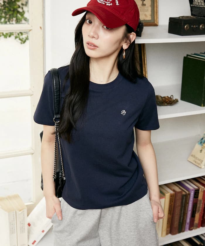 PEACH JOHN × PUBLUX 聯名限定 小標誌 Logo 刺繡 短袖T恤【限定款】