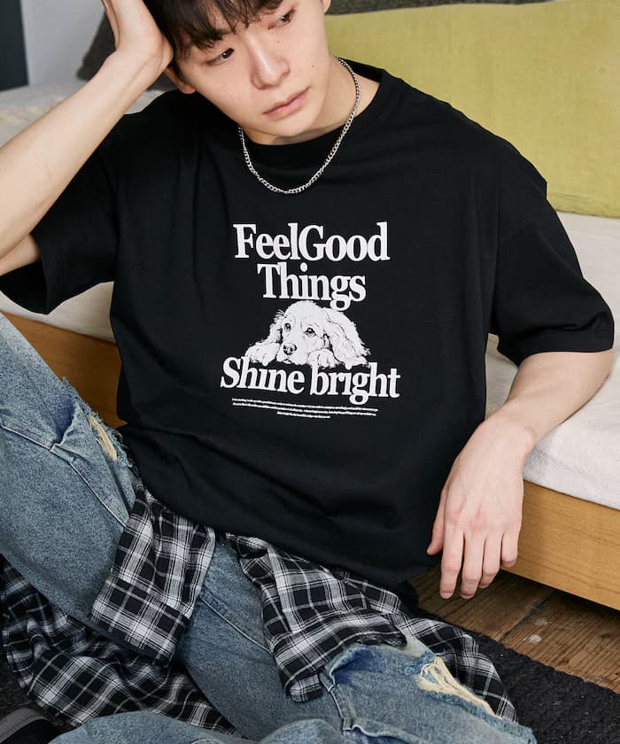 Shime bright 機能素材 圓點狗狗印花T恤 限定款