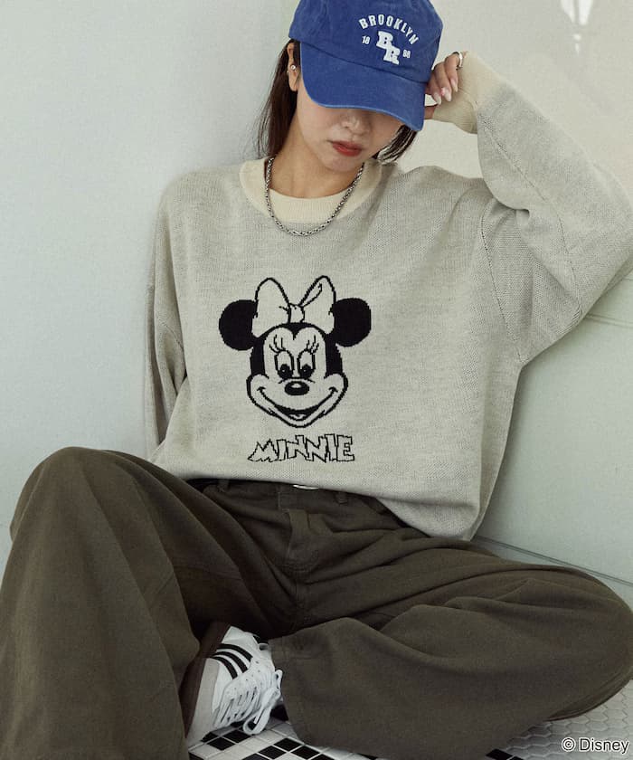 Minnie Mouse 雙層提花針織衫 限定展開