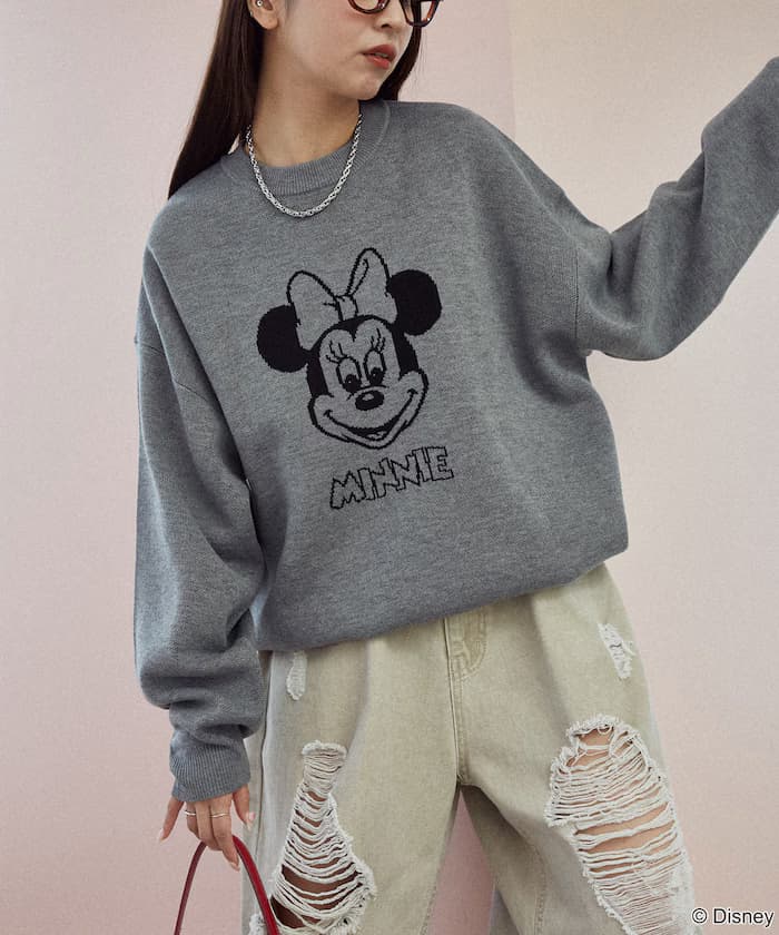 Minnie Mouse 雙層提花針織衫 限定展開