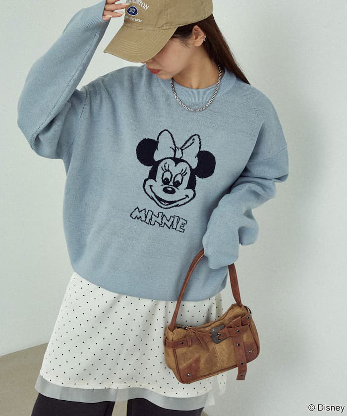 Minnie Mouse 雙層提花針織衫 限定展開