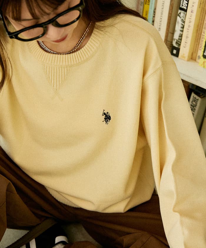 U.S. POLO ASSN. × PUBLUX限定款 衛衣ライク針織衫 單點刺繡