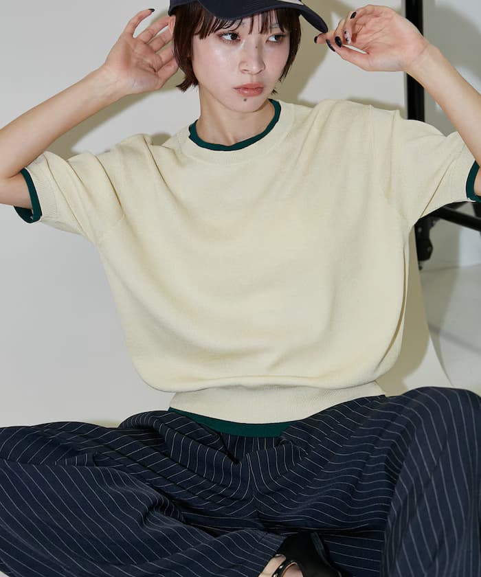 配色夏季針織套頭衫 限定展開