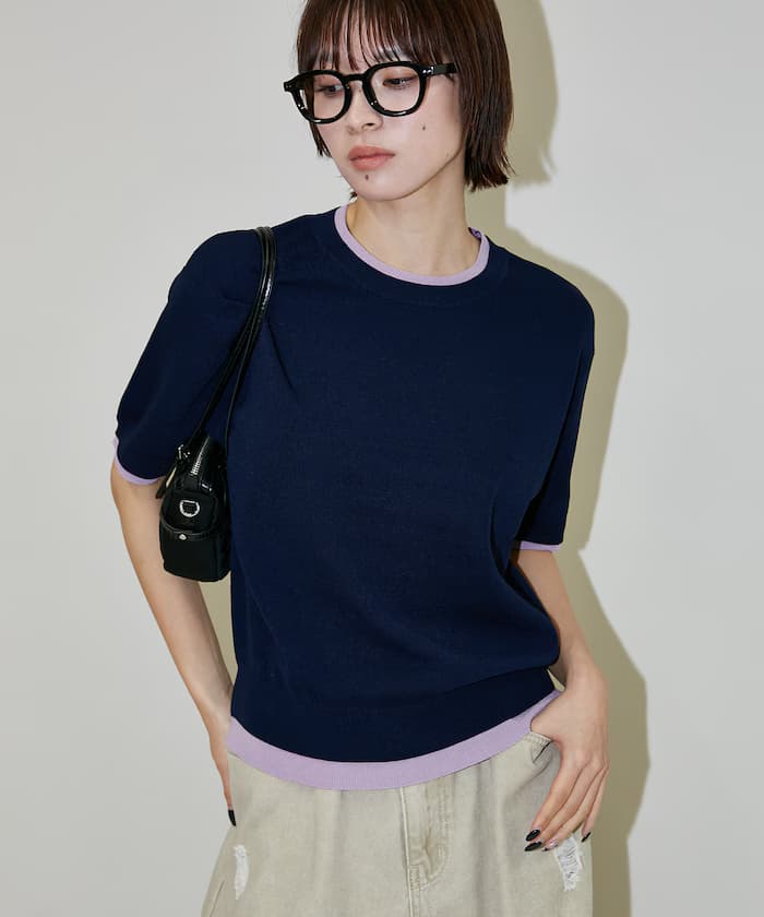 配色夏季針織套頭衫 限定展開