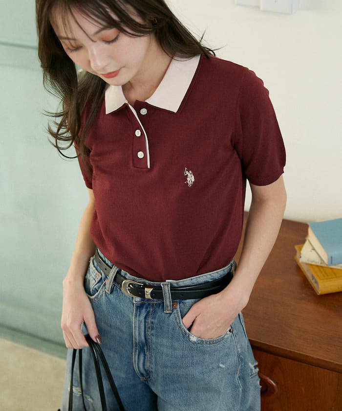 接觸冷感別注雙層領針織Polo衫限定展開