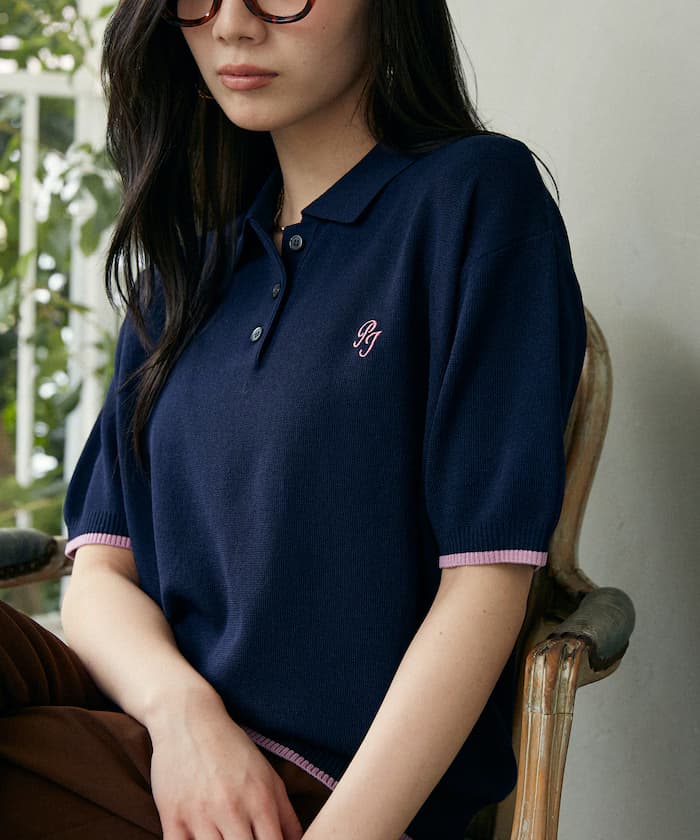 PEACH JOHN 聯名限定 涼感 配色袖 夏季針織 Polo衫【4月10日10時發售】
