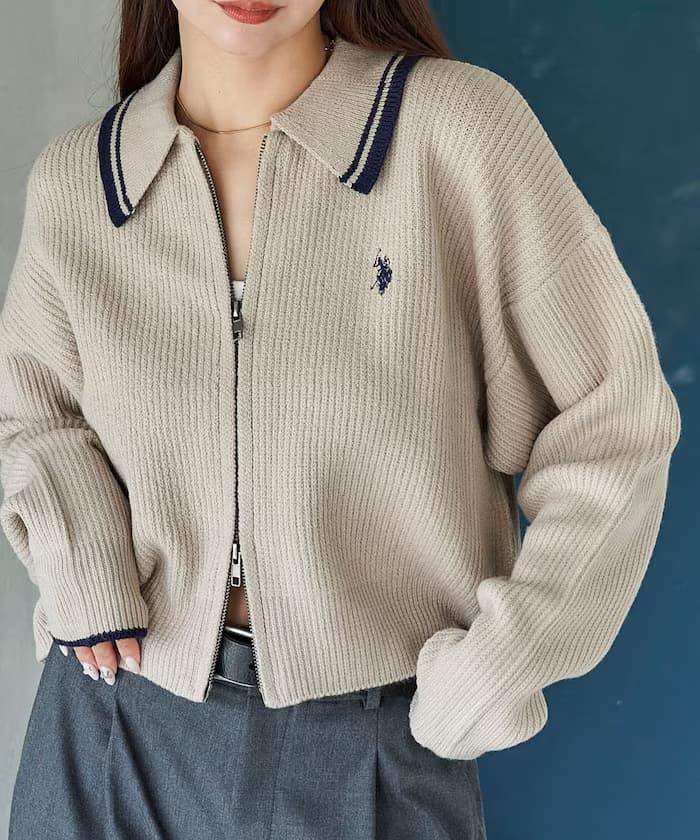 U.S. POLO ASSN. × PUBLUX限定款領線駕駛針織衫