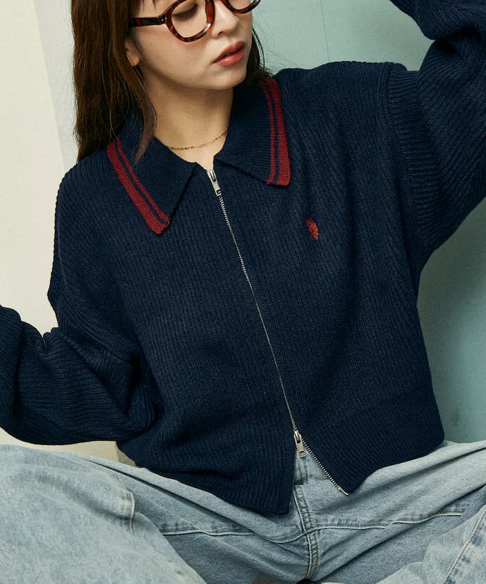 U.S. POLO ASSN. × PUBLUX限定款領線駕駛針織衫