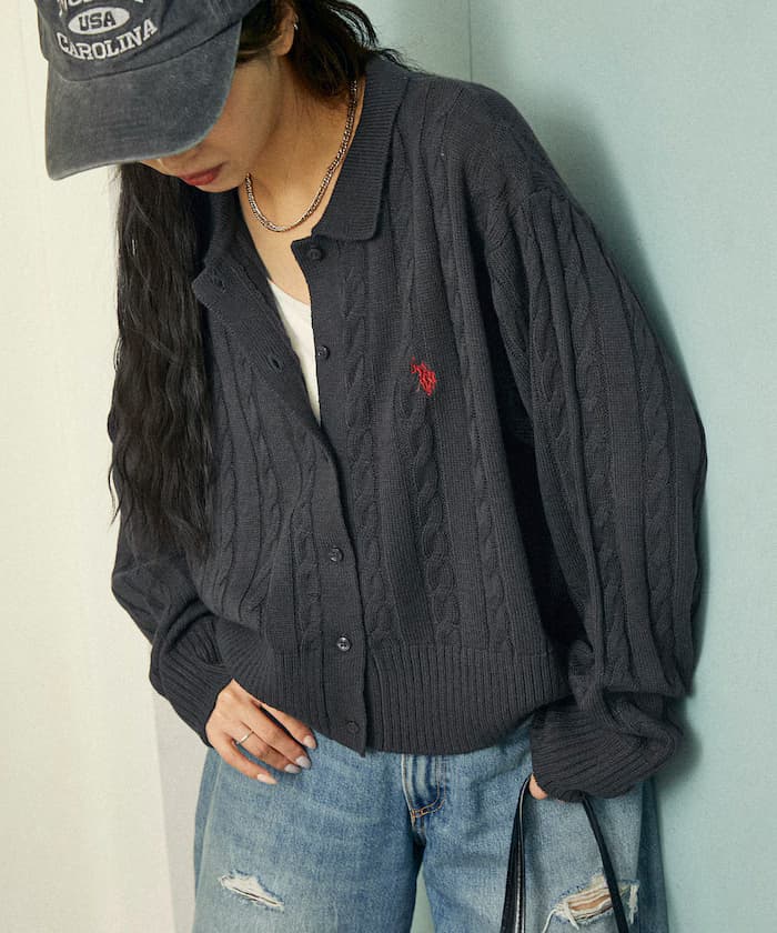 ケーブル針織衫 ポロ 針織開衫 限定展開