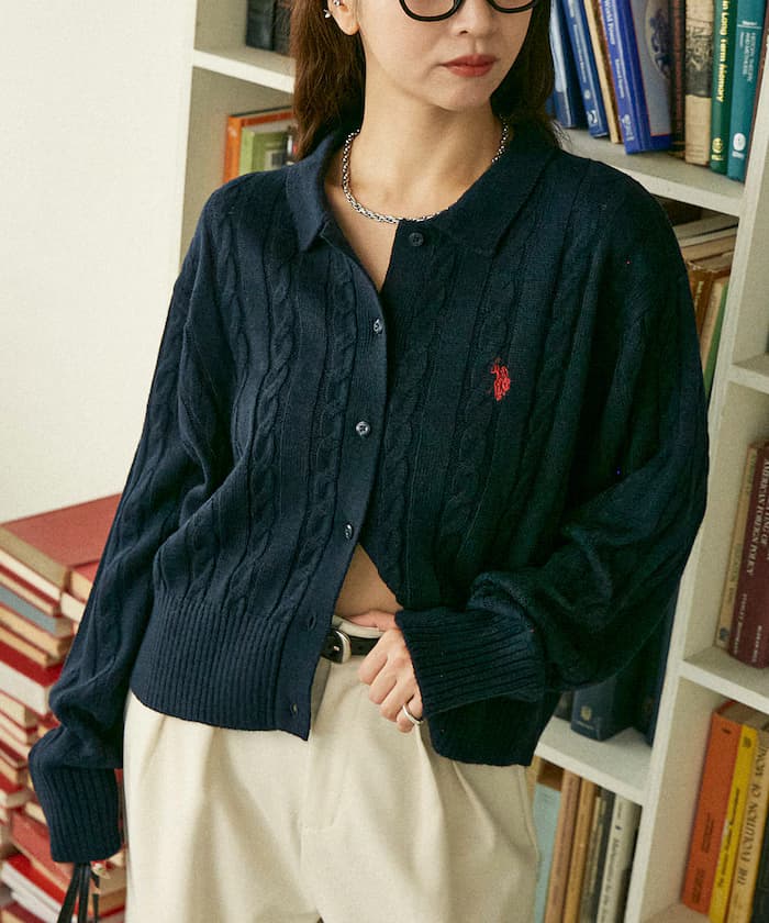 ケーブル針織衫 ポロ 針織開衫 限定展開