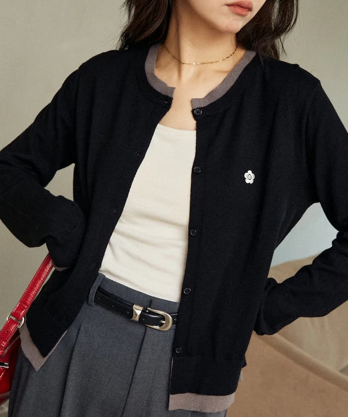 ＜新色追加＞ MARY QUANT 刺繡拼接風針織衫 限定展開