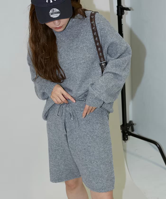 針織衫短褲套裝組 限定展開