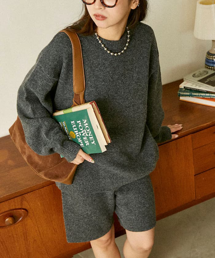 針織衫短褲套裝組 限定展開