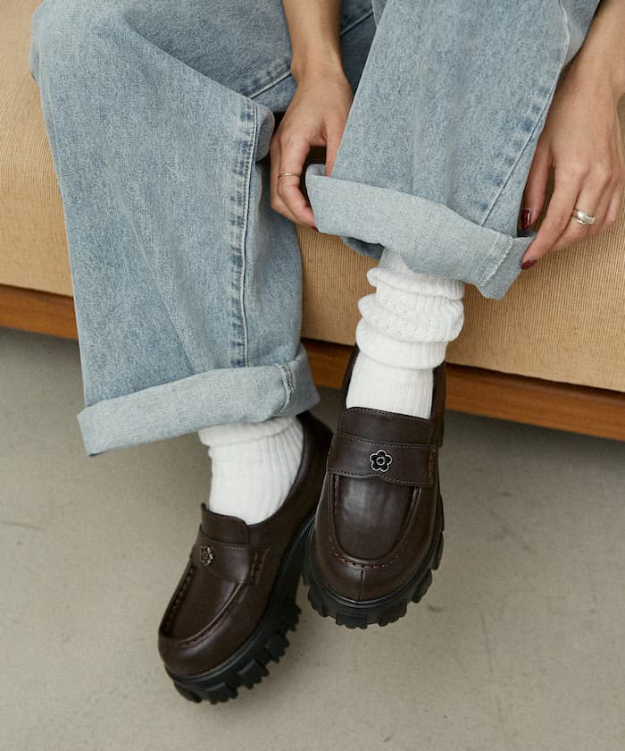 花卉圖案厚底樂福鞋 限定展開