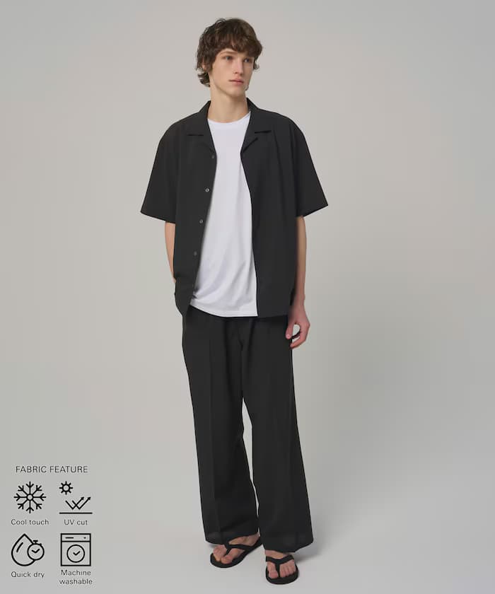 機能性素材開領短袖襯衫套裝3件組 / 可水洗 / UVカット / 速乾性 / 接觸冷感