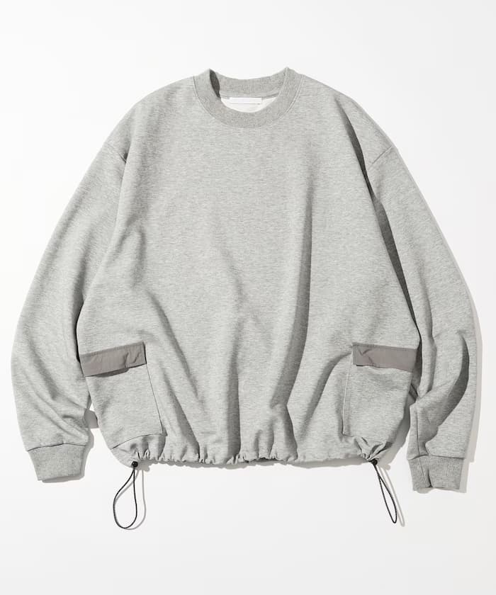 ＜新色追加＞側邊口袋束繩菱形紋衛衣