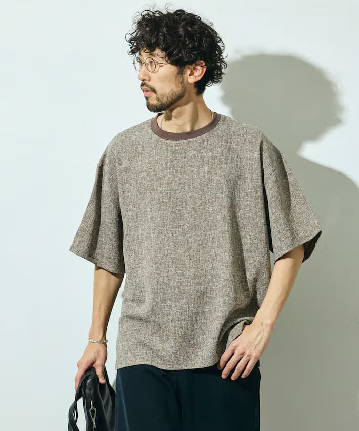 粗花呢短袖圓領上衣／可搭配套裝