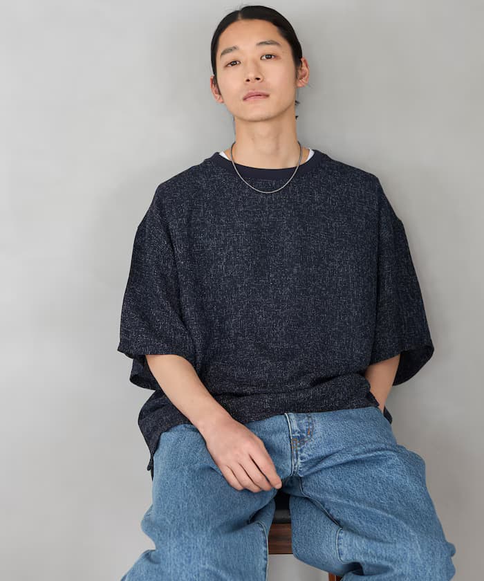 粗花呢短袖圓領上衣／可搭配套裝