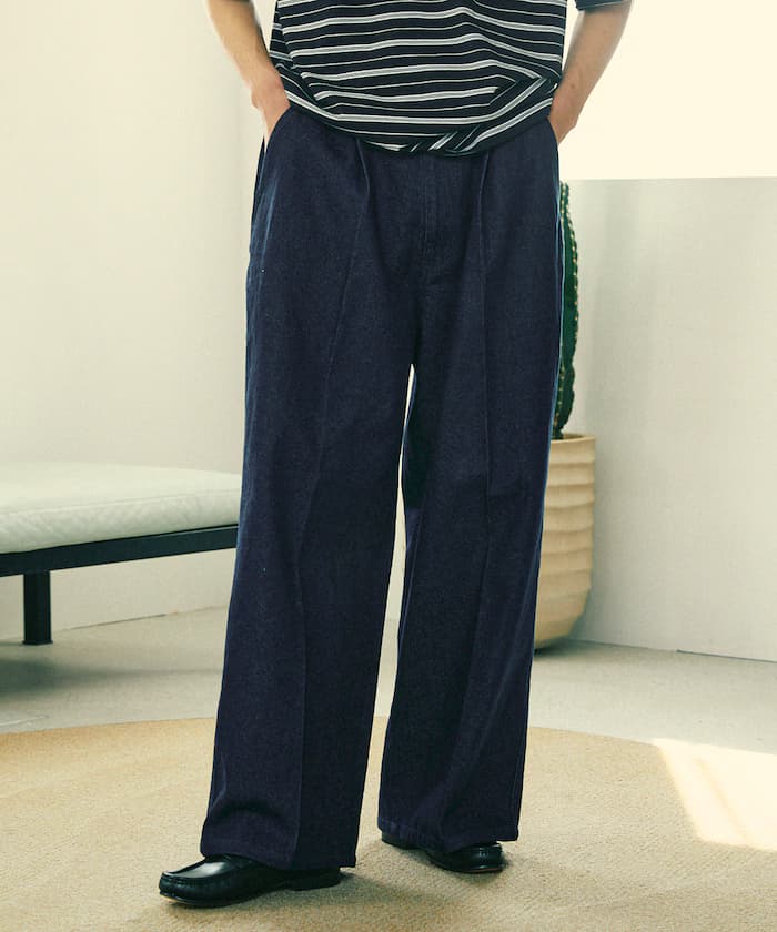 寬版直筒丹寧褲