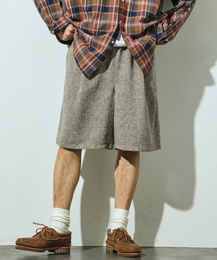 夏季粗花呢鬆緩寬版短褲／套裝搭配款