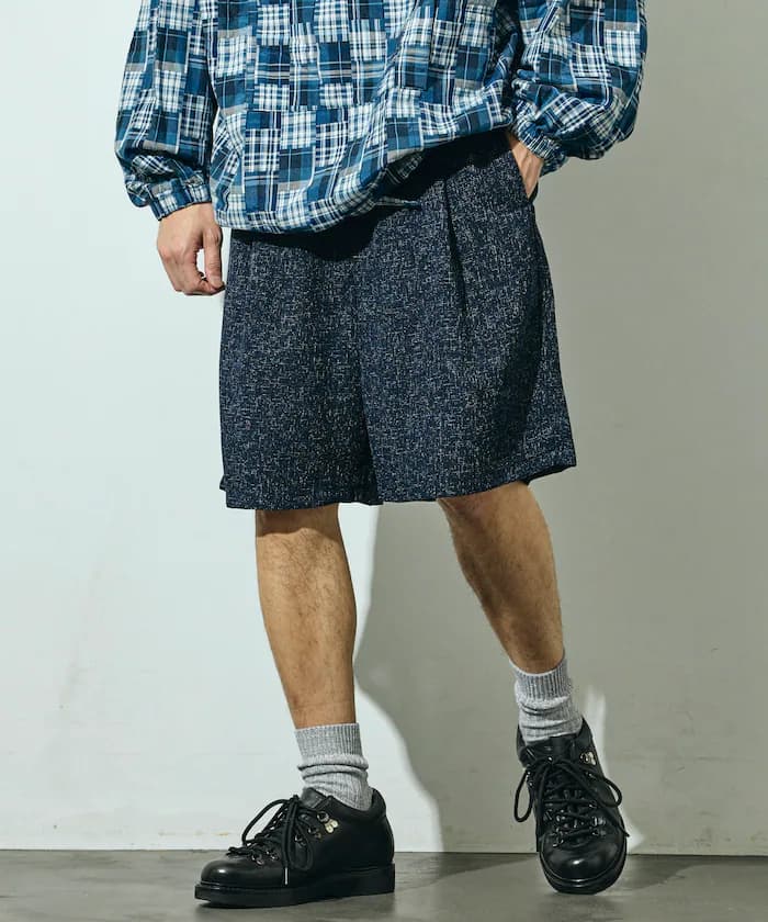 夏季粗花呢鬆緩寬版短褲／套裝搭配款