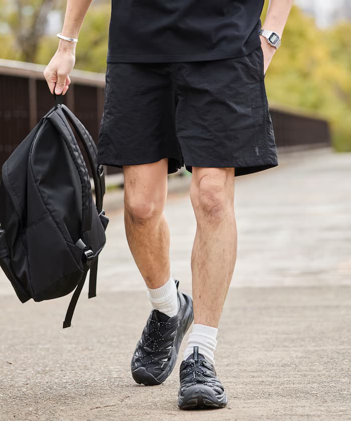 尼龍短版寬管短褲