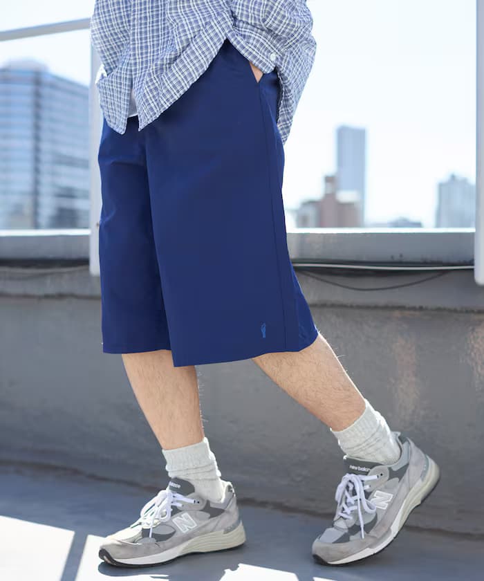 尼龍 寬管七分短褲