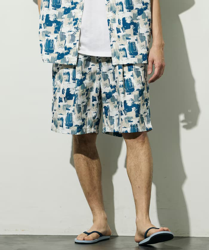 鬆緊短褲 / 總圖案設計短褲 / 套裝對應款