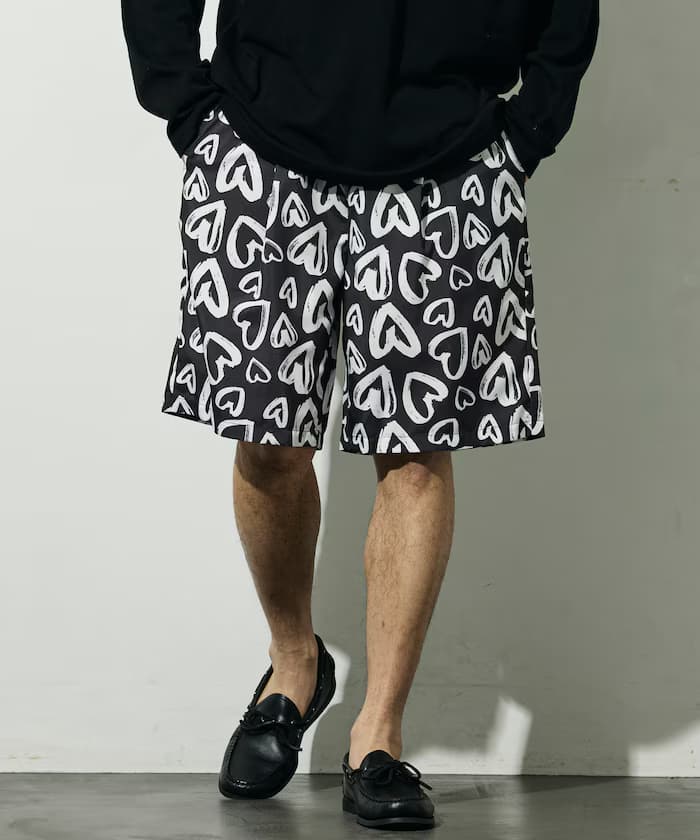 鬆緊短褲 / 總圖案設計短褲 / 套裝對應款