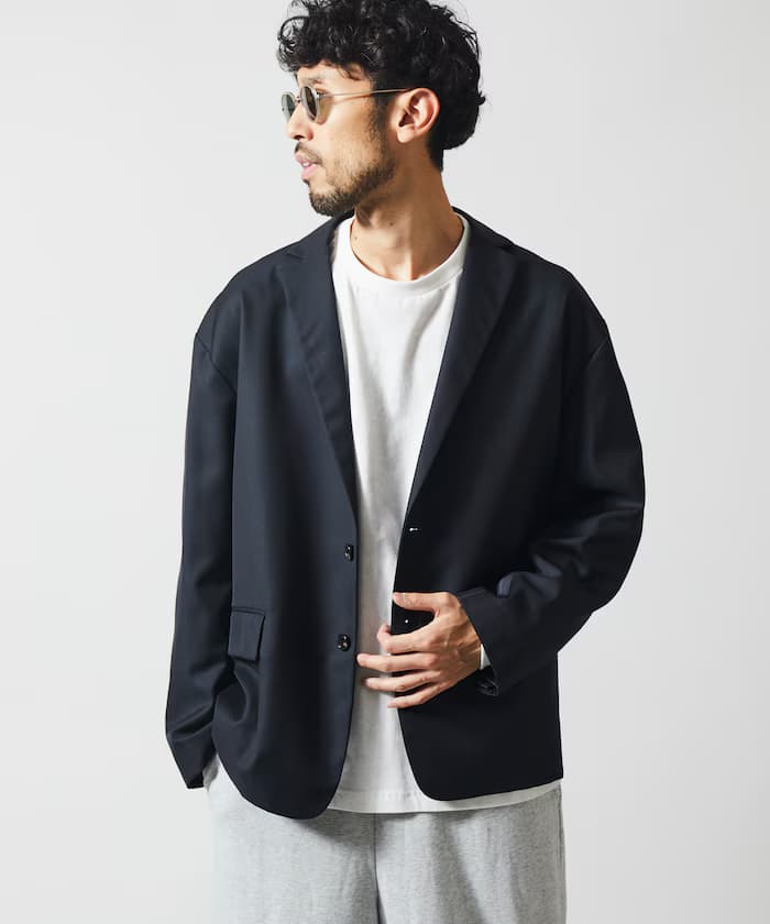 袖切換修身西裝外套 / 鬆緩版型