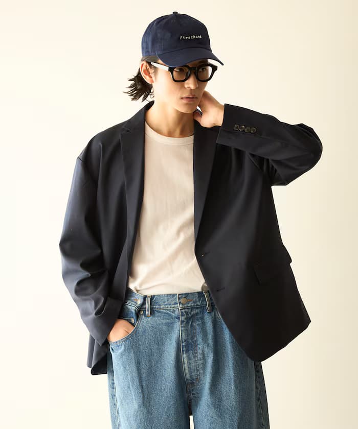 袖切換修身西裝外套 / 鬆緩版型