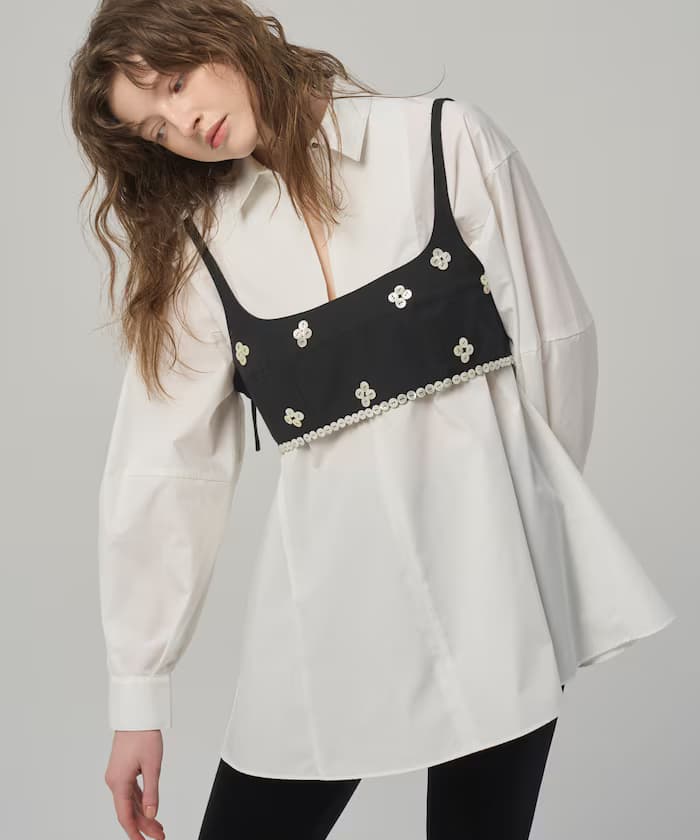 喇叭廓形 SKIPPER 泡泡袖襯衫